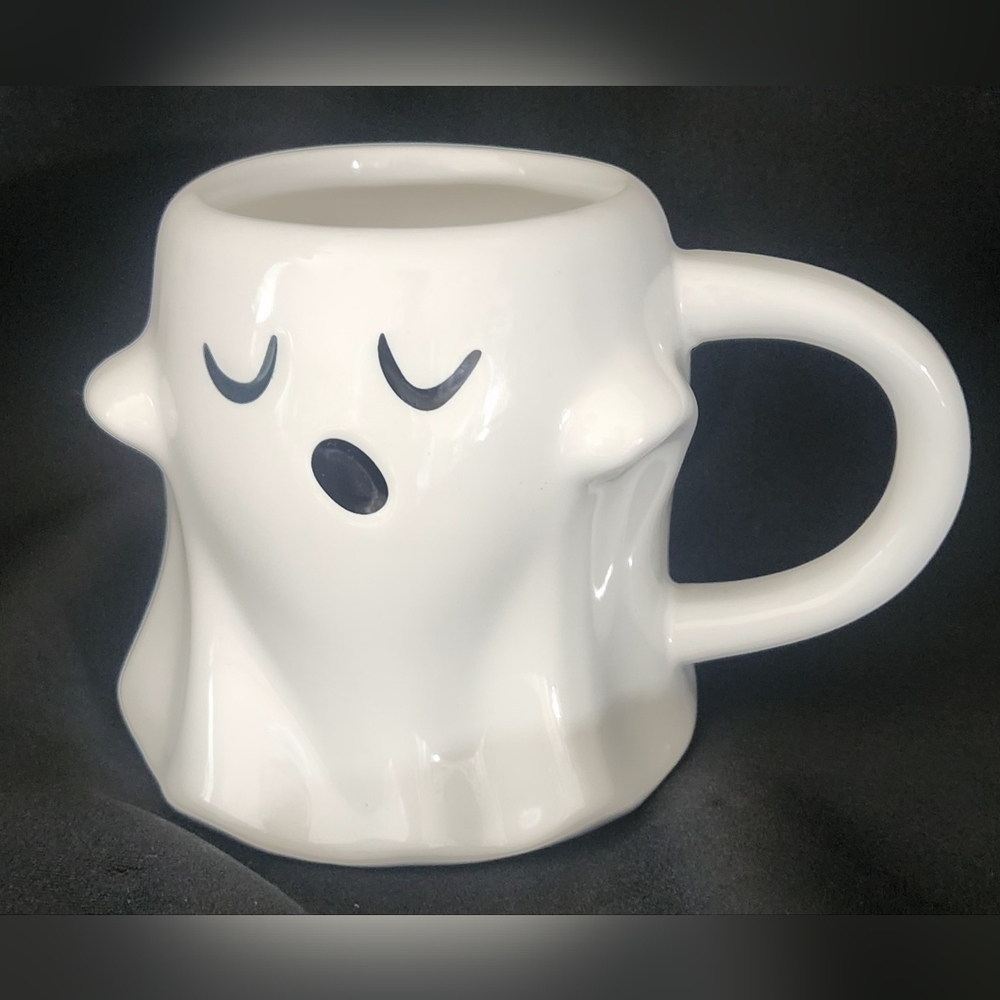 Spirtz Target Stoneware White Ghost Mug‎ 12 Oz Halloween Kitschy